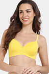 Zivame Padded Non Wired 3/4th Coverage T-Shirt Bra - Minion Yellow — thumbnail 1